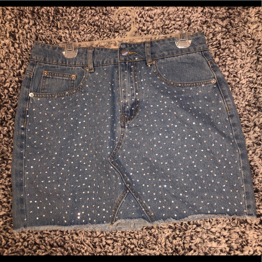 Bedazzled PLT Demin Skirt